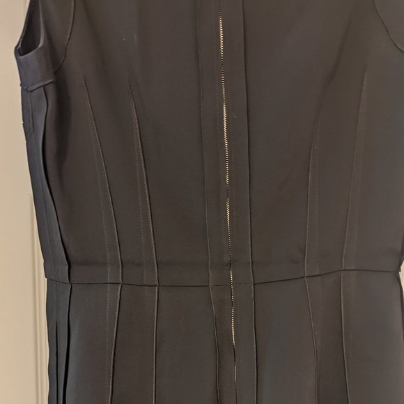 Women's Dolce & Gabbana Mini Sheath Stretch Sleeveless Solid Black Dress 40 - Picture 6 of 11